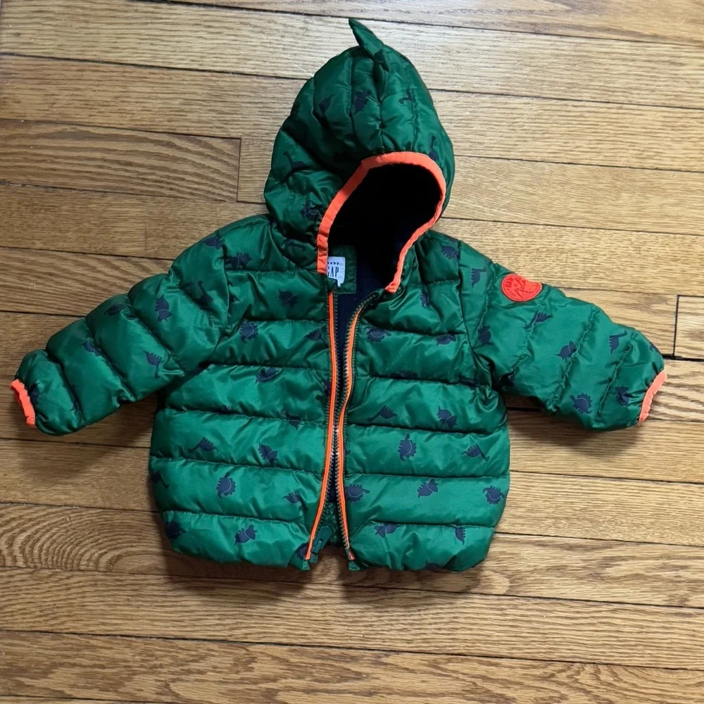 Gap Puffy Dino Coat - Size 6-12 Months